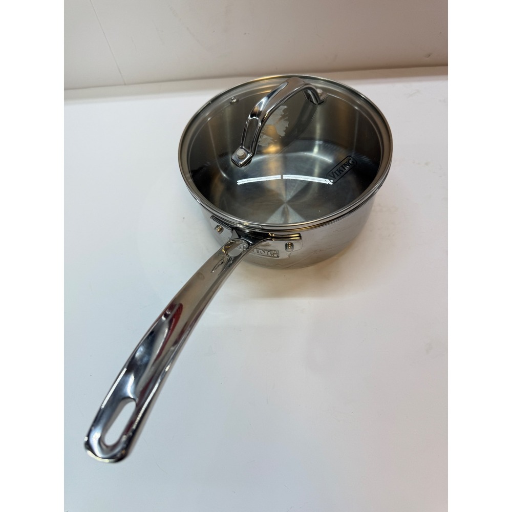 Viking 2 Qt Stainless Steel Saucepan with Glass Lid 3-Ply Induction 40011-0122